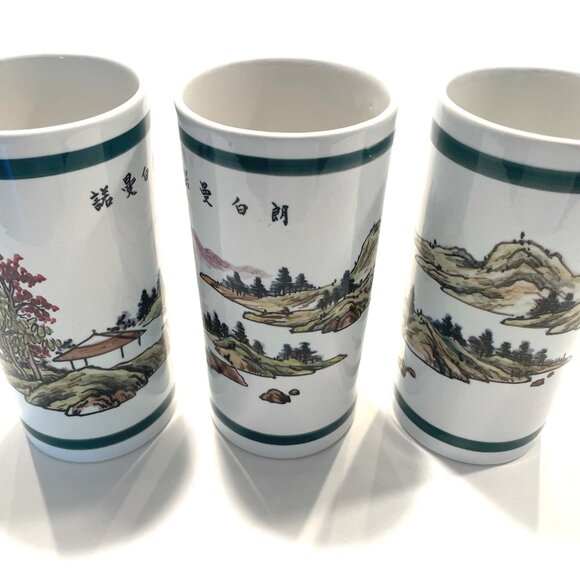 Point Blanc Taiwan Roc Set of Five Celadon Glazed Tumblers - Picture 4 of 9